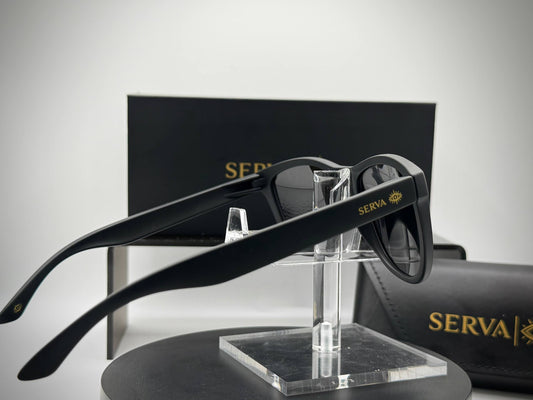 SERVA Buff Gold | Premium Black & Gold Sunglasses