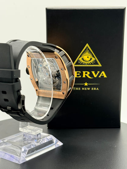🌹 SERVA® Lunar Rose Gold – Automatic Skeleton Watch (Limited Edition)