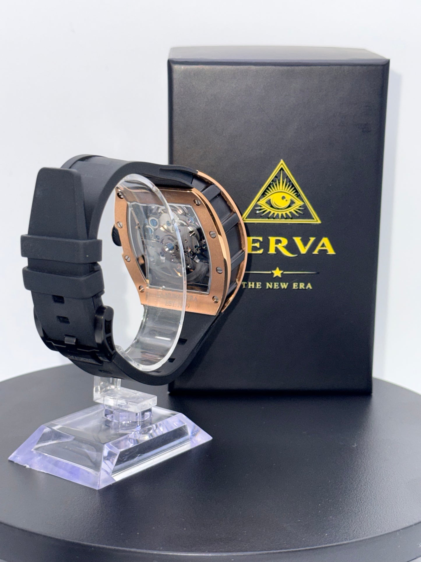 🌹 SERVA® Lunar Rose Gold – Automatic Skeleton Watch (Limited Edition)