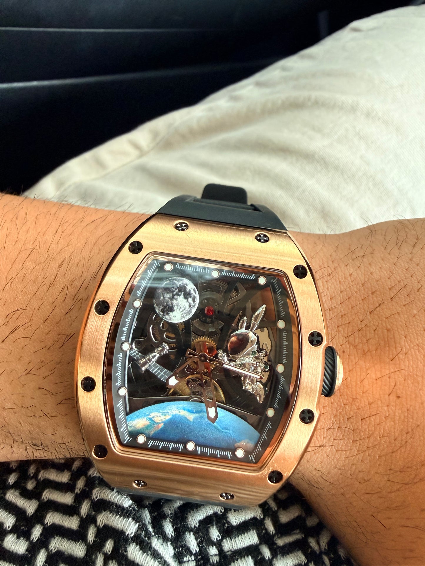 🌹 SERVA® Lunar Rose Gold – Automatic Skeleton Watch (Limited Edition)