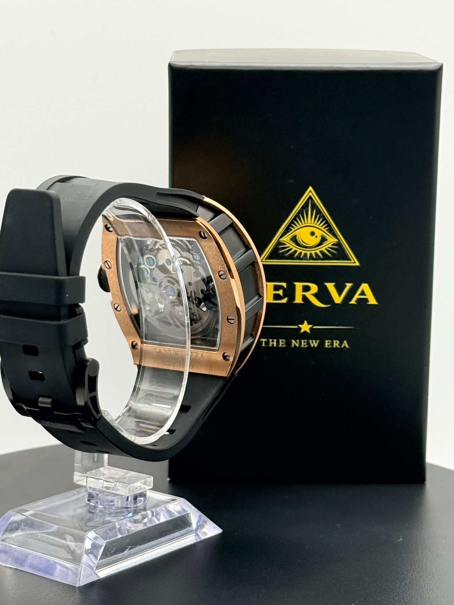🌹 SERVA® Lunar Rose Gold – Automatic Skeleton Watch (Limited Edition)