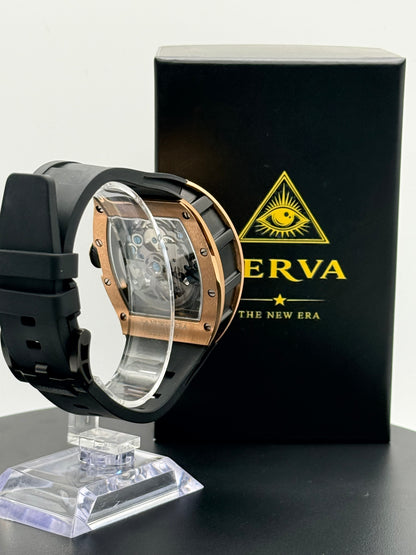 🌹 SERVA® Lunar Rose Gold – Automatic Skeleton Watch (Limited Edition)