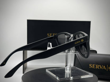 SERVA Buff Gold | Premium Black & Gold Sunglasses
