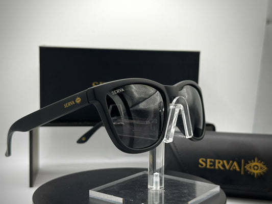 SERVA Buff Gold | Premium Black & Gold Sunglasses