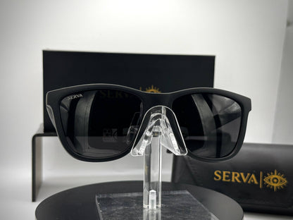 SERVA Buff Gold | Premium Black & Gold Sunglasses