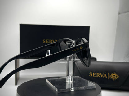 SERVA Buff Gold | Premium Black & Gold Sunglasses