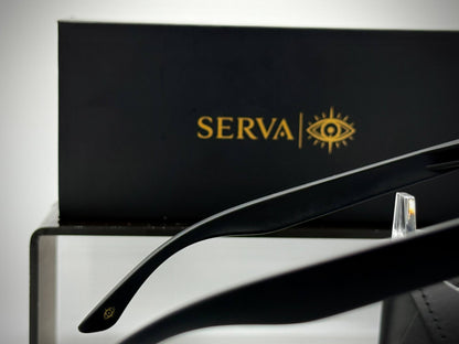 SERVA Buff Gold | Premium Black & Gold Sunglasses