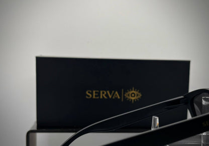 SERVA Buff Gold | Premium Black & Gold Sunglasses