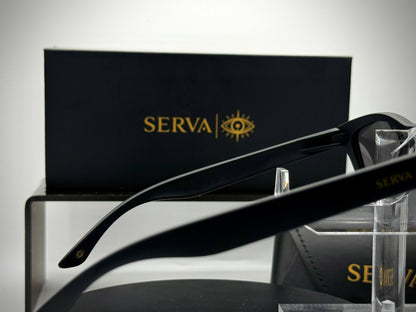 SERVA Buff Gold | Premium Black & Gold Sunglasses