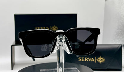 SERVA Buff Gold | Premium Black & Gold Sunglasses