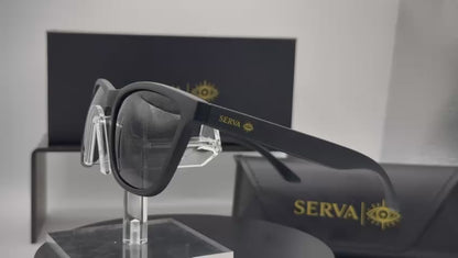 SERVA Buff Gold | Premium Black & Gold Sunglasses