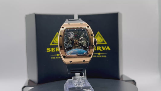 🌹 SERVA® Lunar Rose Gold – Automatic Skeleton Watch (Limited Edition)